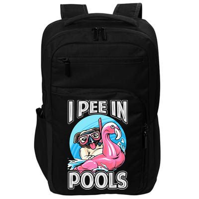 I Pee In Pools Funny Dog Swimming Pool Jokes Impact Tech Backpack