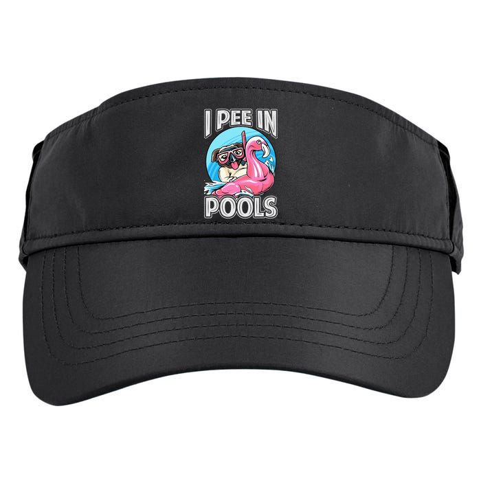 I Pee In Pools Funny Dog Swimming Pool Jokes Adult Drive Performance Visor