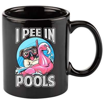 I Pee In Pools Funny Dog Swimming Pool Jokes 11oz C Handle Ceramic Mug