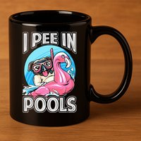 I Pee In Pools Funny Dog Swimming Pool Jokes 11oz C Handle Ceramic Mug