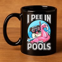 I Pee In Pools Funny Dog Swimming Pool Jokes 11oz C Handle Ceramic Mug