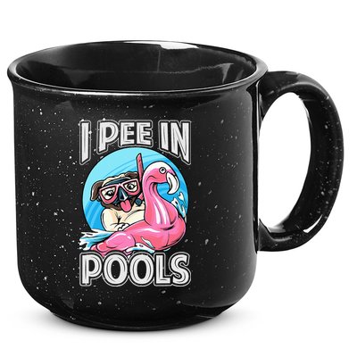 I Pee In Pools Funny Dog Swimming Pool Jokes 15oz Campfire Ceramic Mug