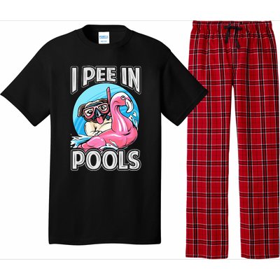 I Pee In Pools Funny Dog Swimming Pool Jokes Pajama Set