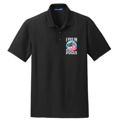 I Pee In Pools Funny Dog Swimming Pool Jokes Dry Zone Grid Polo