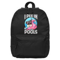 I Pee In Pools Funny Dog Swimming Pool Jokes 16 in Basic Backpack