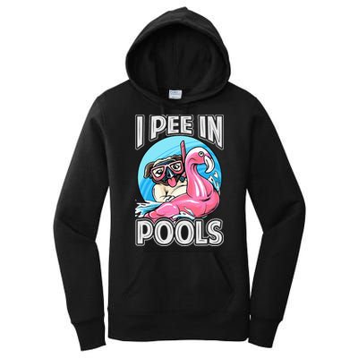 I Pee In Pools Funny Dog Swimming Pool Jokes Women's Pullover Hoodie
