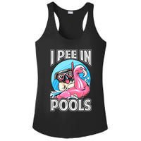 I Pee In Pools Funny Dog Swimming Pool Jokes Ladies PosiCharge Competitor Racerback Tank