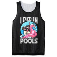 I Pee In Pools Funny Dog Swimming Pool Jokes Mesh Reversible Basketball Jersey Tank
