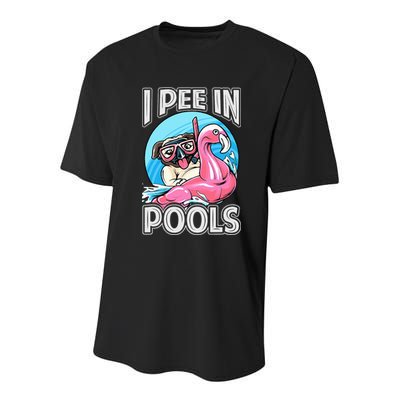 I Pee In Pools Funny Dog Swimming Pool Jokes Youth Performance Sprint T-Shirt