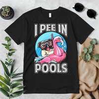 I Pee In Pools Funny Dog Swimming Pool Jokes Premium T-Shirt