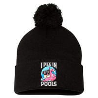 I Pee In Pools Funny Dog Swimming Pool Jokes Pom Pom 12in Knit Beanie