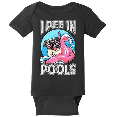 I Pee In Pools Funny Dog Swimming Pool Jokes Baby Bodysuit