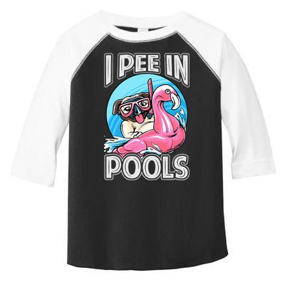 I Pee In Pools Funny Dog Swimming Pool Jokes Toddler Fine Jersey T-Shirt