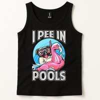 I Pee In Pools Funny Dog Swimming Pool Jokes Tank Top