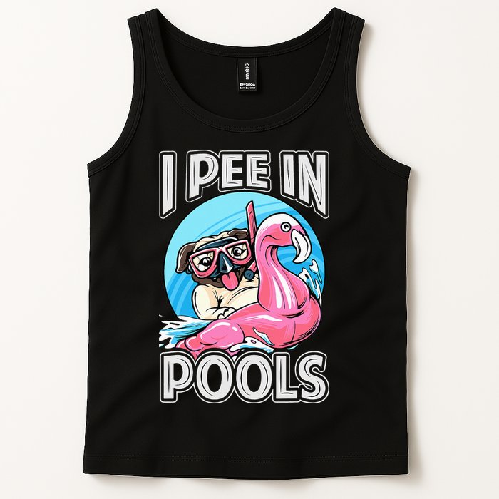 I Pee In Pools Funny Dog Swimming Pool Jokes Tank Top
