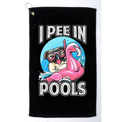 I Pee In Pools Funny Dog Swimming Pool Jokes Golf Towel