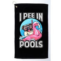 I Pee In Pools Funny Dog Swimming Pool Jokes Golf Towel
