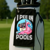 I Pee In Pools Funny Dog Swimming Pool Jokes Golf Towel