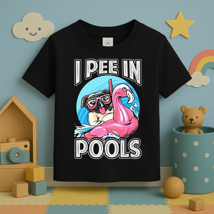 I Pee In Pools Funny Dog Swimming Pool Jokes Toddler T-Shirt