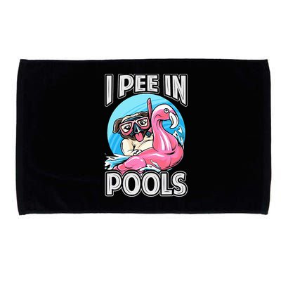 I Pee In Pools Funny Dog Swimming Pool Jokes Microfiber Hand Towel
