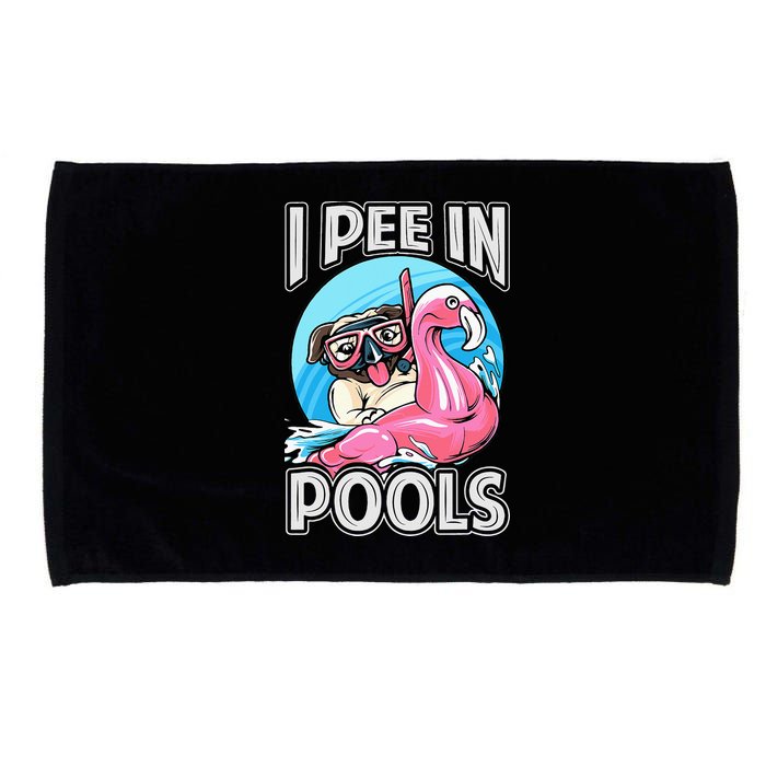 I Pee In Pools Funny Dog Swimming Pool Jokes Microfiber Hand Towel
