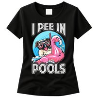 I Pee In Pools Funny Dog Swimming Pool Jokes Womens T-Shirt