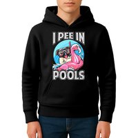 I Pee In Pools Funny Dog Swimming Pool Jokes Kids Hoodie