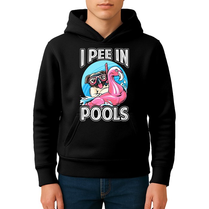 I Pee In Pools Funny Dog Swimming Pool Jokes Kids Hoodie