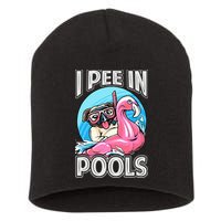 I Pee In Pools Funny Dog Swimming Pool Jokes Short Acrylic Beanie