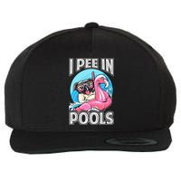 I Pee In Pools Funny Dog Swimming Pool Jokes Wool Snapback Cap