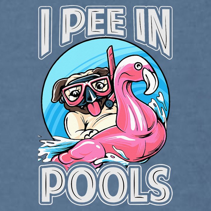 I Pee In Pools Funny Dog Swimming Pool Jokes Garment-Dyed Sweatshirt