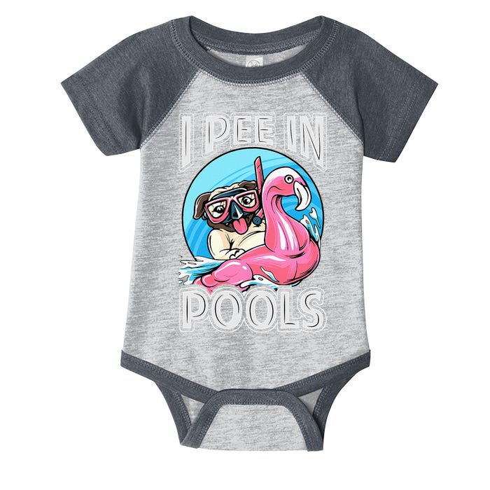 I Pee In Pools Funny Dog Swimming Pool Jokes Infant Baby Jersey Bodysuit