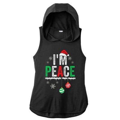 IM Peace I Come In Peace Funny Matching Couple Christmas Ladies PosiCharge Tri-Blend Wicking Draft Hoodie Tank