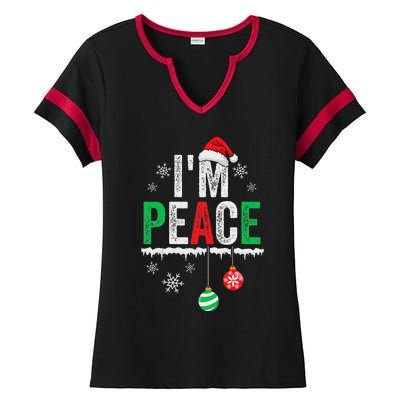 IM Peace I Come In Peace Funny Matching Couple Christmas Ladies Halftime Notch Neck Tee