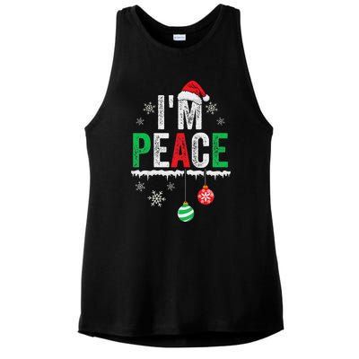 IM Peace I Come In Peace Funny Matching Couple Christmas Ladies PosiCharge Tri-Blend Wicking Tank