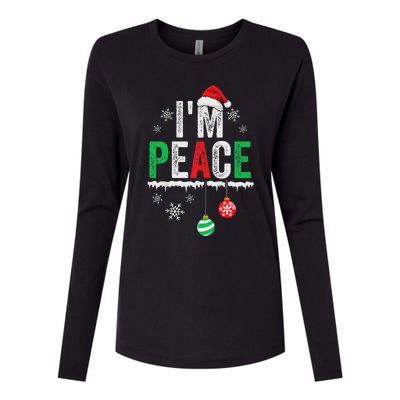 IM Peace I Come In Peace Funny Matching Couple Christmas Womens Cotton Relaxed Long Sleeve T-Shirt