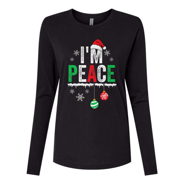 IM Peace I Come In Peace Funny Matching Couple Christmas Womens Cotton Relaxed Long Sleeve T-Shirt