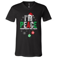 IM Peace I Come In Peace Funny Matching Couple Christmas V-Neck T-Shirt