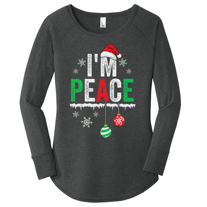 IM Peace I Come In Peace Funny Matching Couple Christmas Women's Perfect Tri Tunic Long Sleeve Shirt