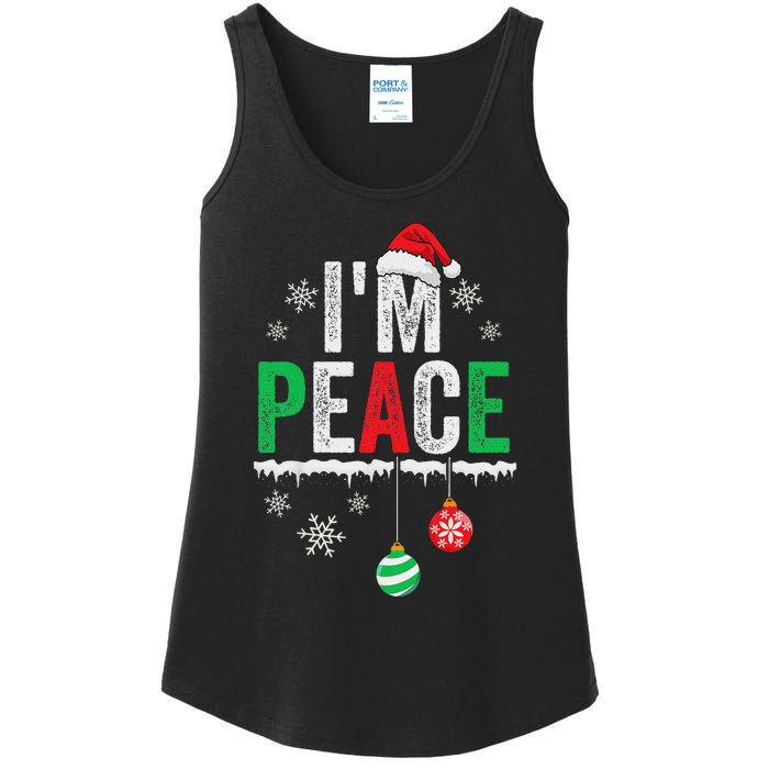 IM Peace I Come In Peace Funny Matching Couple Christmas Ladies Essential Tank