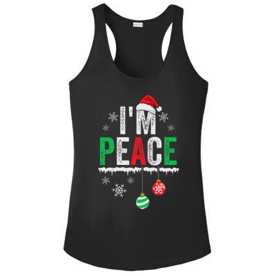 IM Peace I Come In Peace Funny Matching Couple Christmas Ladies PosiCharge Competitor Racerback Tank