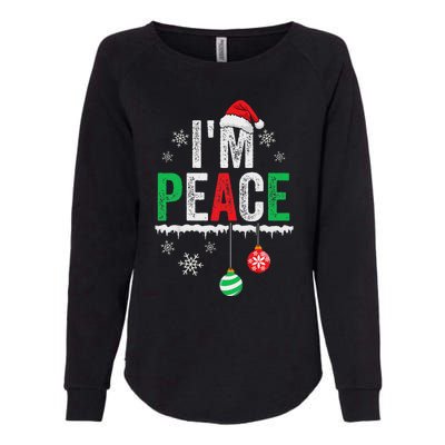 IM Peace I Come In Peace Funny Matching Couple Christmas Womens California Wash Sweatshirt