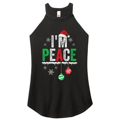 IM Peace I Come In Peace Funny Matching Couple Christmas Women's Perfect Tri Rocker Tank