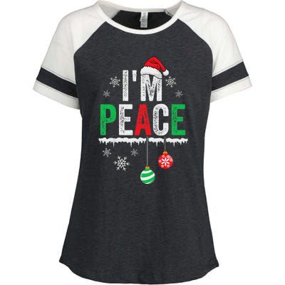 IM Peace I Come In Peace Funny Matching Couple Christmas Enza Ladies Jersey Colorblock Tee