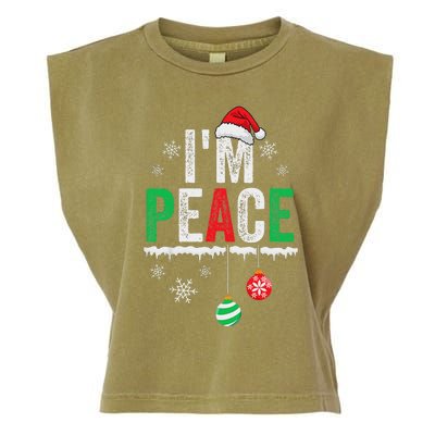 IM Peace I Come In Peace Funny Matching Couple Christmas Garment-Dyed Women's Muscle Tee