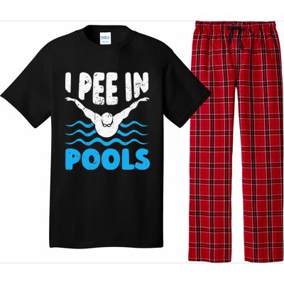 I Pee In Pools Funny Swimmer Swimming Coach Player Graphic Pajama Set