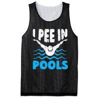 I Pee In Pools Funny Swimmer Swimming Coach Player Graphic Mesh Reversible Basketball Jersey Tank