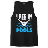 I Pee In Pools Funny Swimmer Swimming Coach Player Graphic PosiCharge Competitor Tank