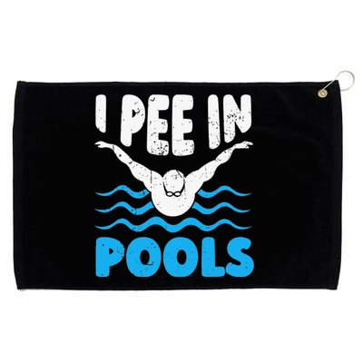 I Pee In Pools Funny Swimmer Swimming Coach Player Graphic Grommeted Golf Towel