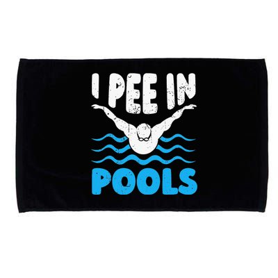 I Pee In Pools Funny Swimmer Swimming Coach Player Graphic Microfiber Hand Towel